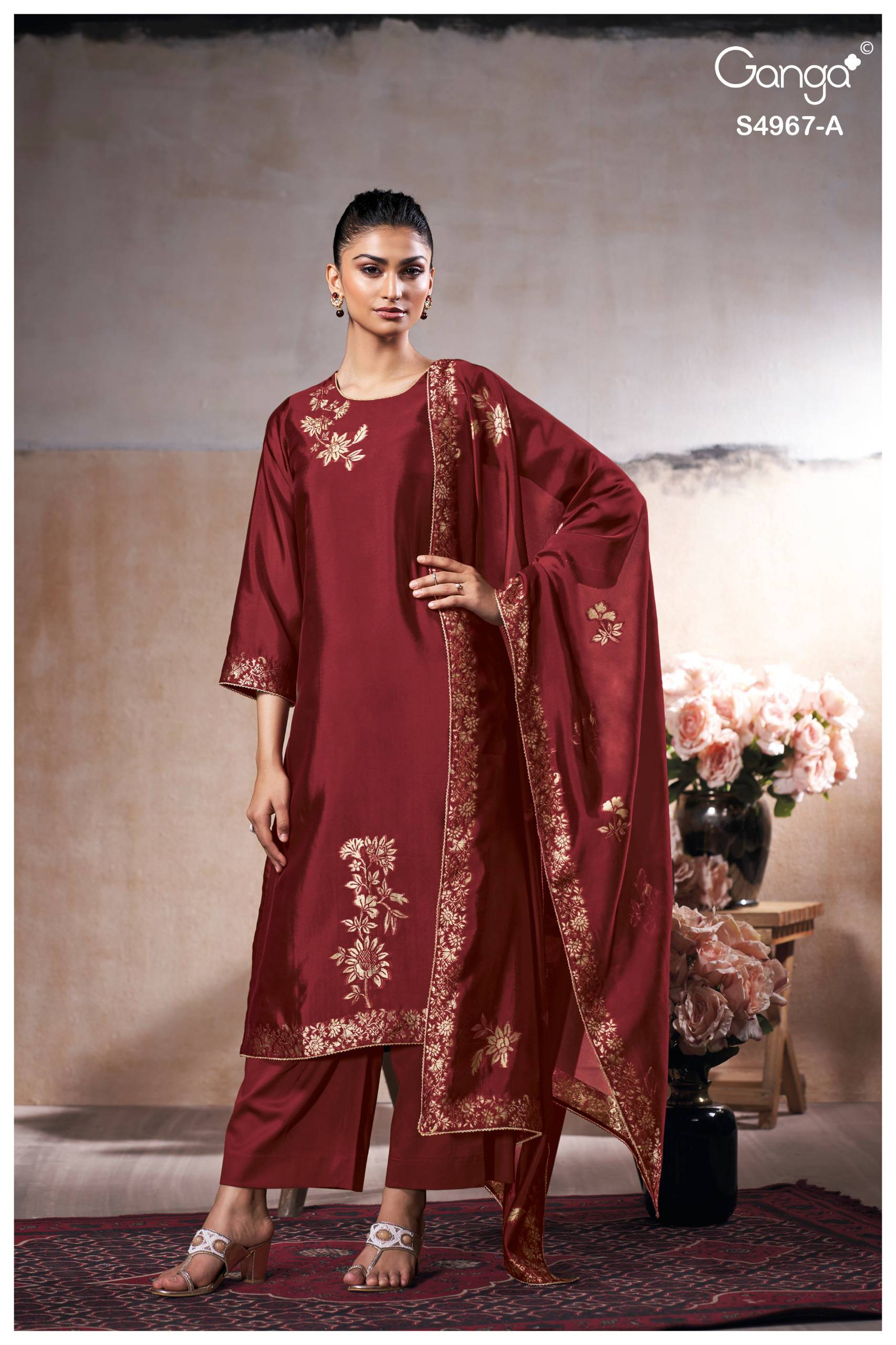 RAASHII 4967 Series By GANGA FASHION Stylish Beautiful Colourful VISCOSE WOVEN SILK Dresses At Wholesale Price
